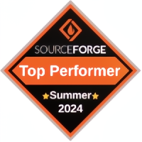 SourceForge Top Performer and Highest Reviews award badge